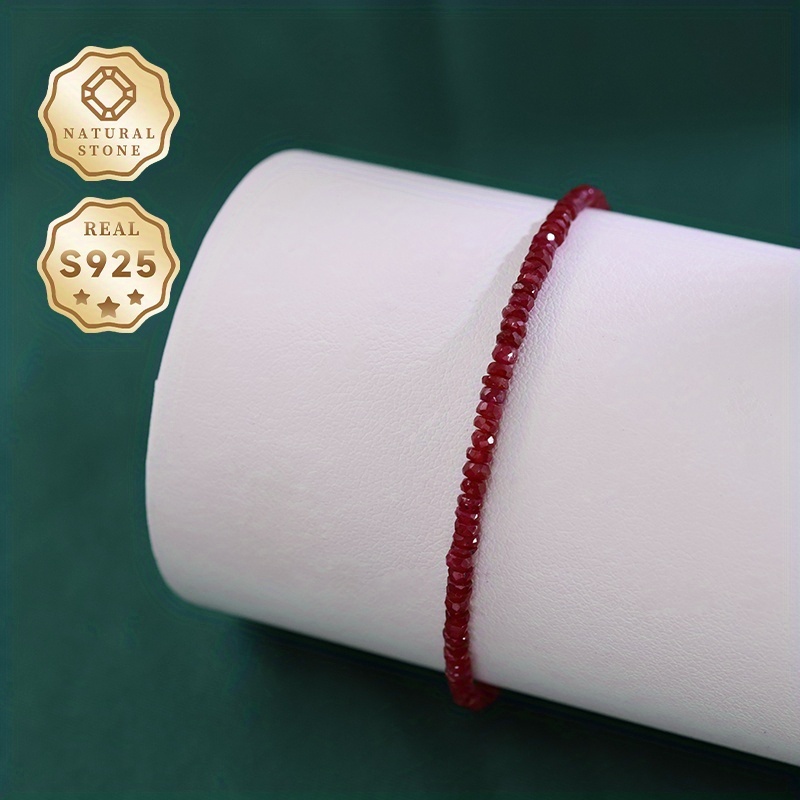 Women's Adjustable Gemstone Bracelet in S925 Silver